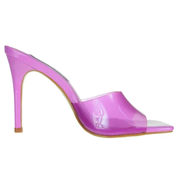 Steve Madden Signal Open Toe Heeled Sandal Clear Lilac - Picture 2 of 8